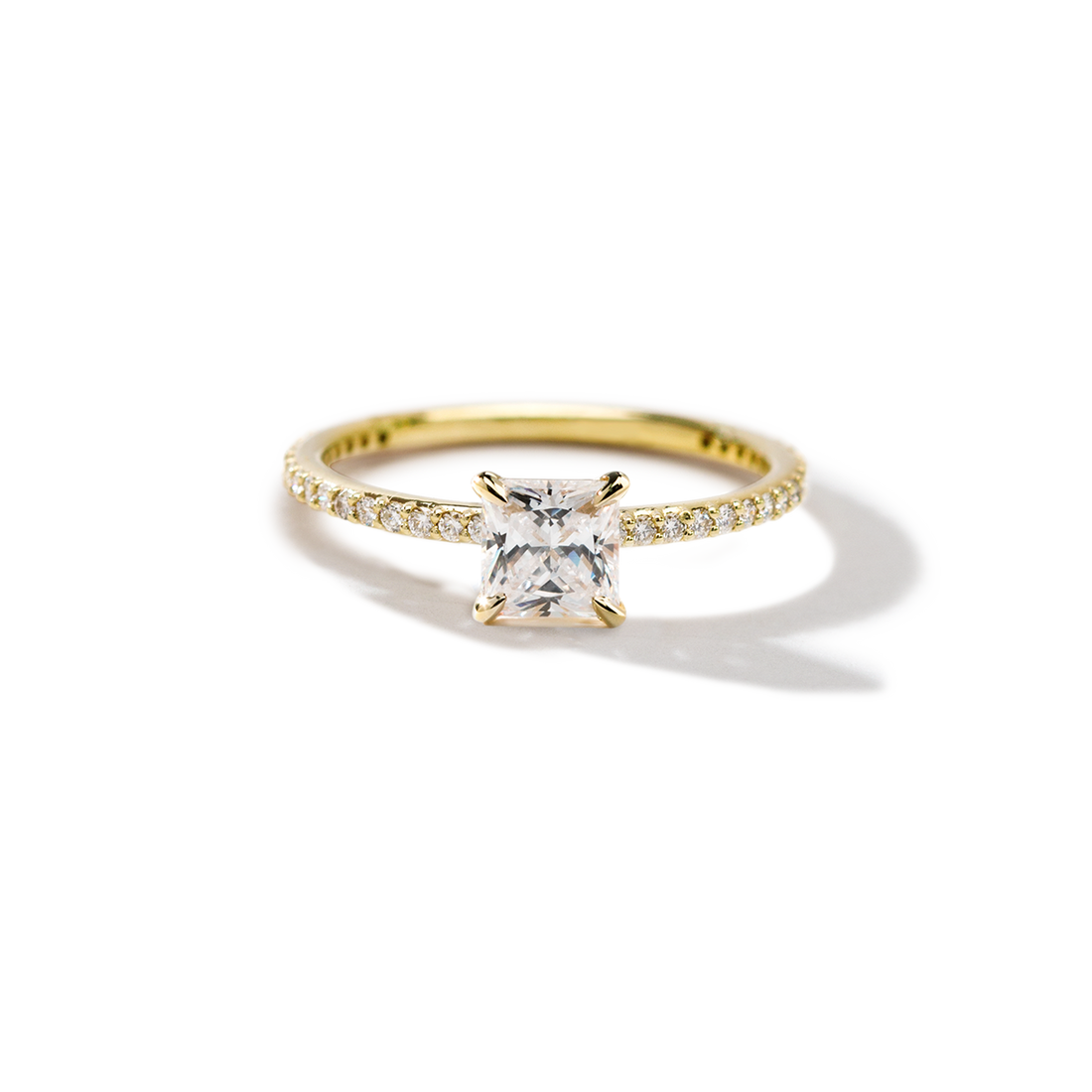 Solitaire Pave Engagement Ring