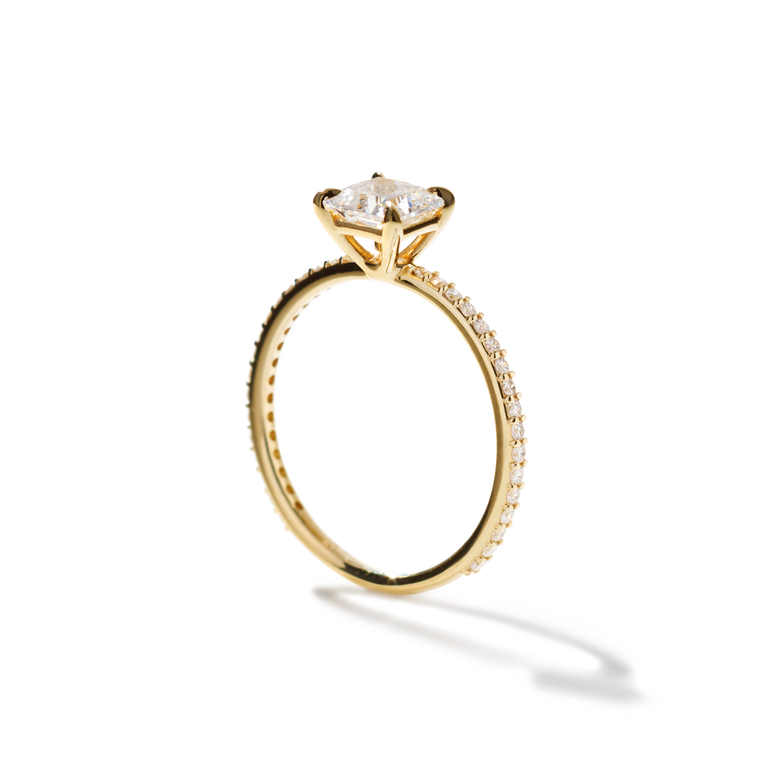 Solitaire Pave Engagement Ring