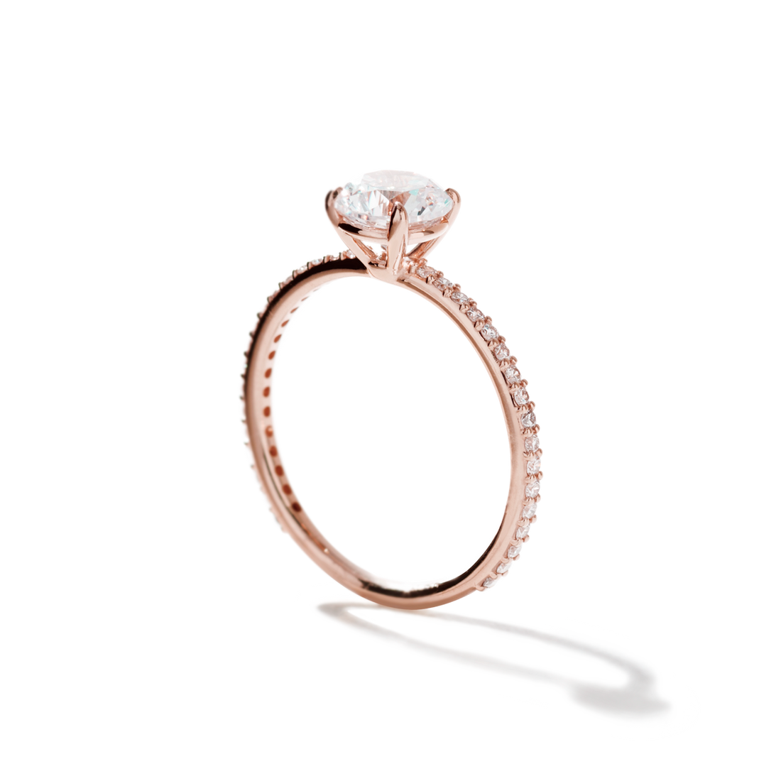 Solitaire Pave Engagement Ring