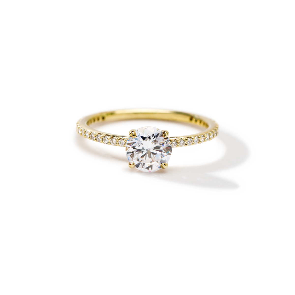 Solitaire Pave Engagement Ring