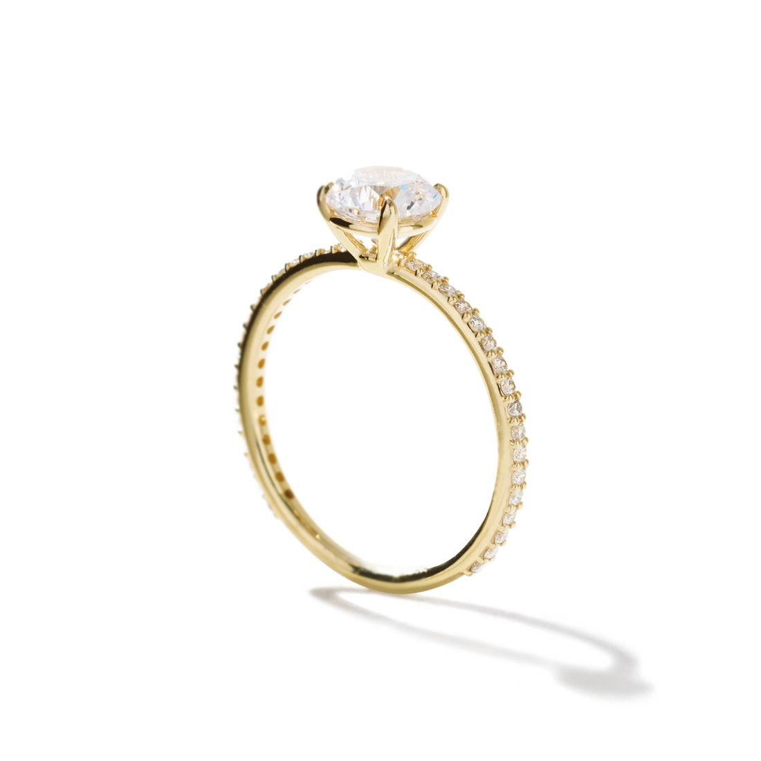 Solitaire Pave Engagement Ring