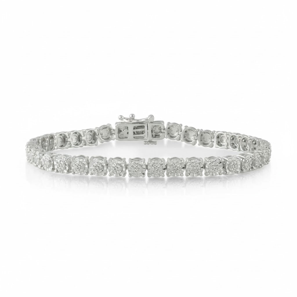 Sterling Silver .25ctw Diamond Tennis Bracelet