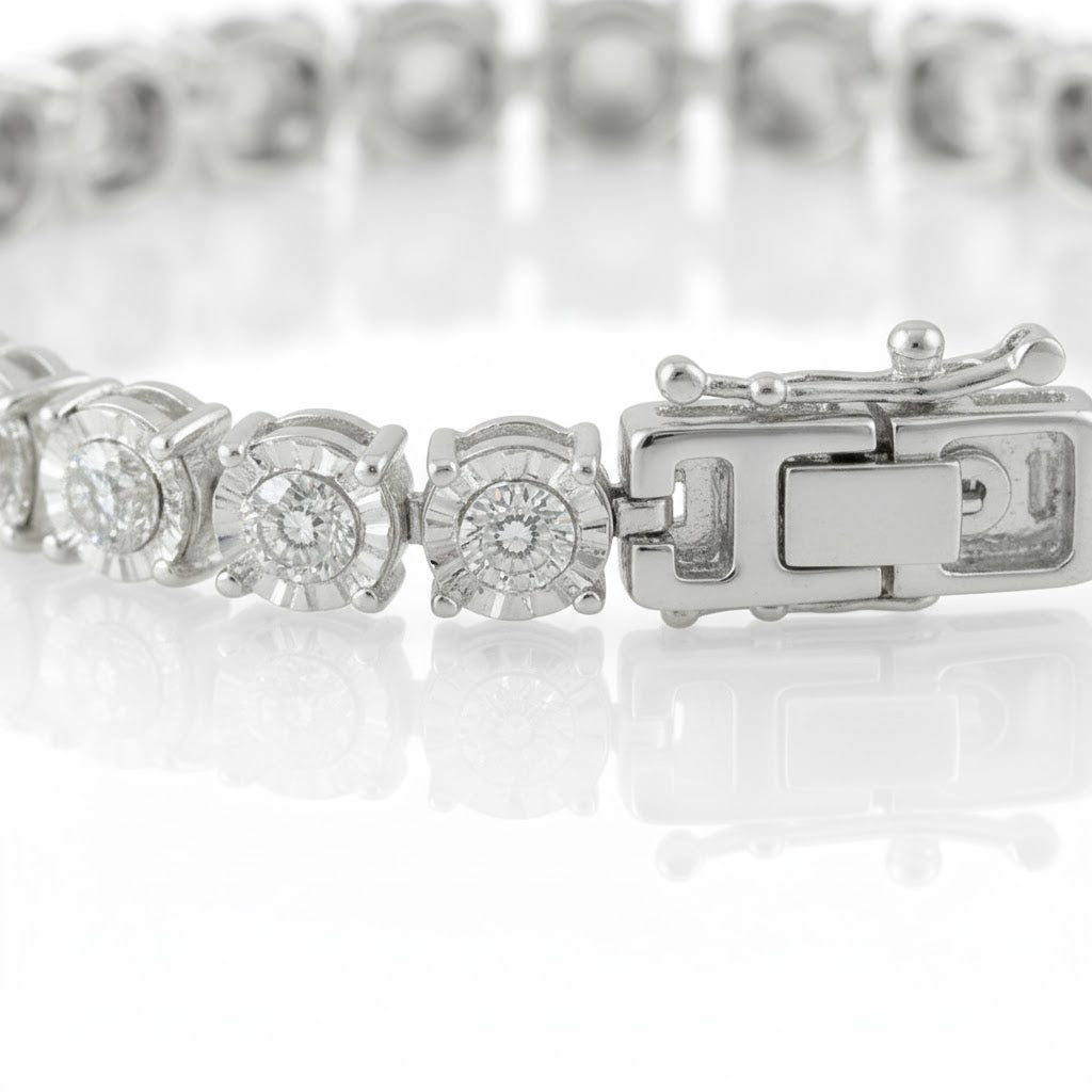 Sterling Silver .25ctw Diamond Tennis Bracelet