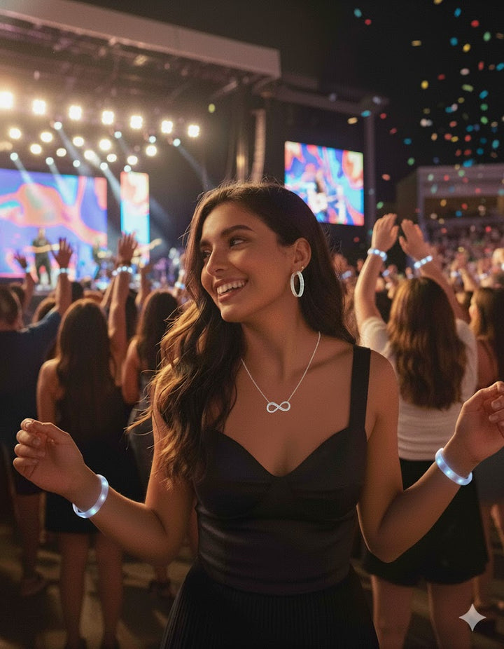 Sterling Silver Lab-Grown Diamond Infinity Necklace (.10ctw)