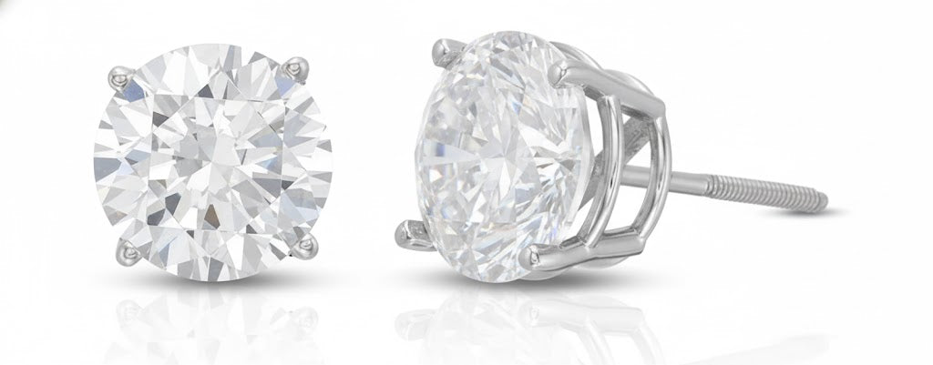 4 CT. T.W. Round Lab-Grown Diamond Stud Earrings in 14k White Gold 