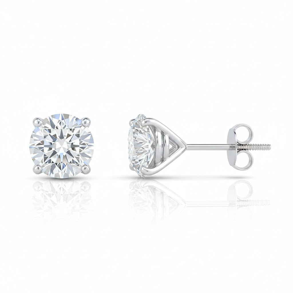 14K White Gold 1.50ctw Lab-Grown Diamond Martini Stud Earrings