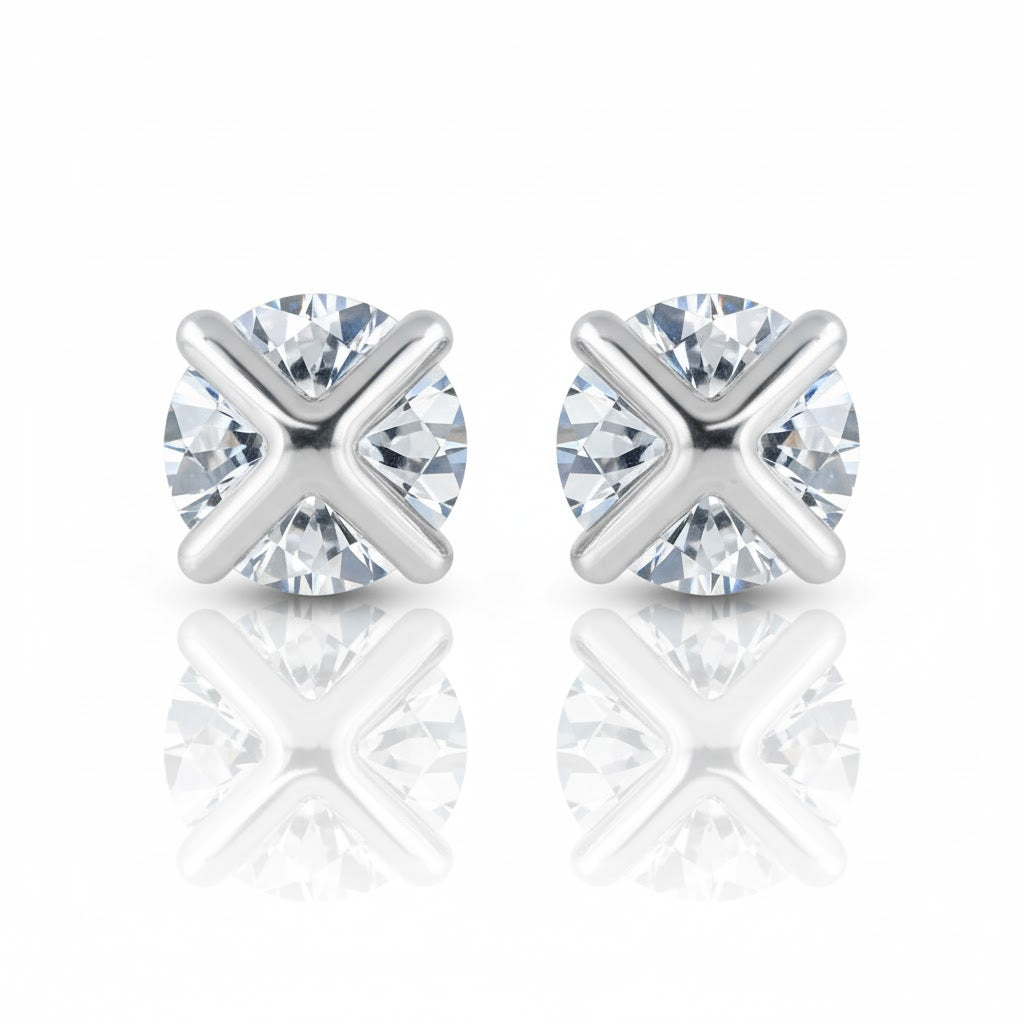 14K White Gold 1.50ctw Lab-Grown Diamond Martini Stud Earrings