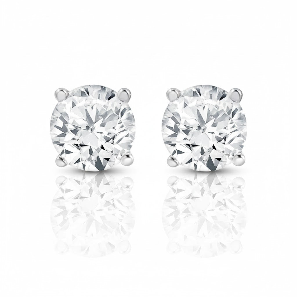 14K White Gold 1.50ctw Lab-Grown Diamond Martini Stud Earrings