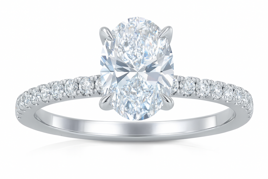 14K White Gold ~1.45ct Oval Lab-Grown Diamond Ring (VS2–SI1, G–H)