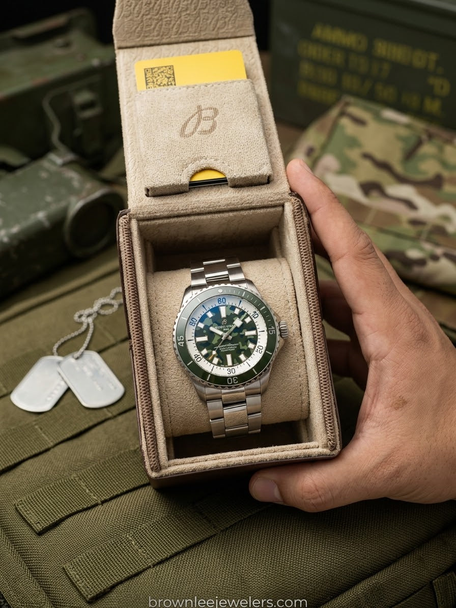 sUPER OCEAN SERIAL 6524318 GREEN CAMO DIAL 