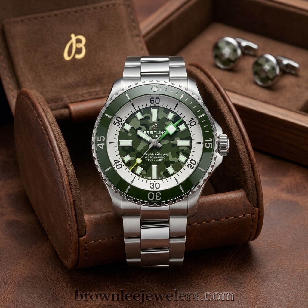 sUPER OCEAN SERIAL 6524318 GREEN CAMO DIAL 