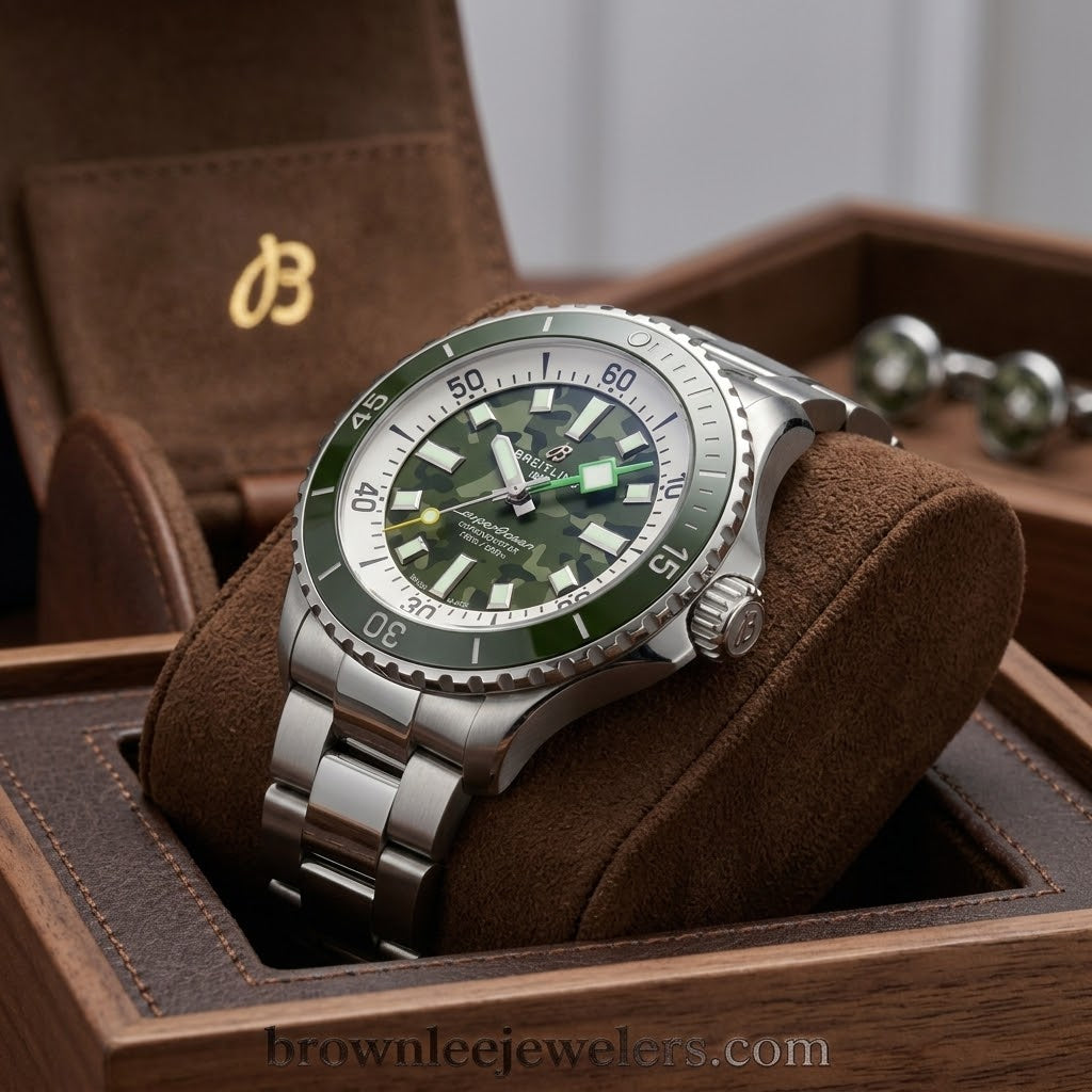 sUPER OCEAN SERIAL 6524318 GREEN CAMO DIAL 