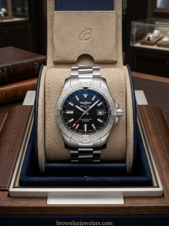 Breitling | Avenger Automatic GMT | Navy Dial | Pre-Owned - Brownee Jewelers