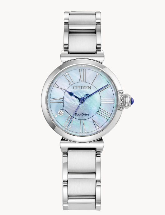 Classic lines and hints of romance make this newest piece to our ladies' collection, the Citizen L Mae, a glamorous addition of sustainable luxury.