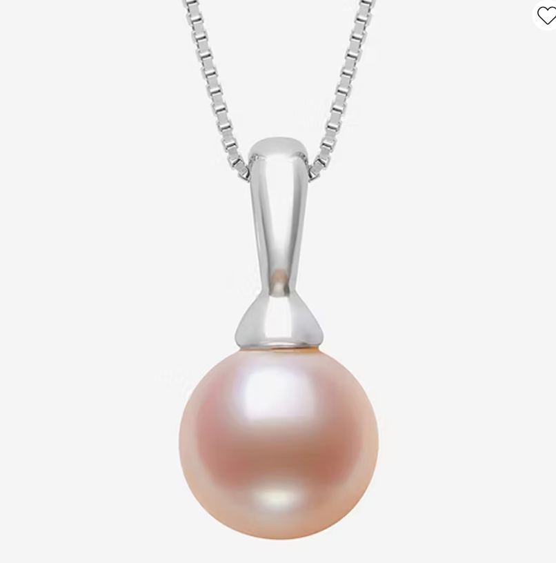 Sterling Silver 18" Pink Freshwater Pearl Drop Pendant (6–7mm)