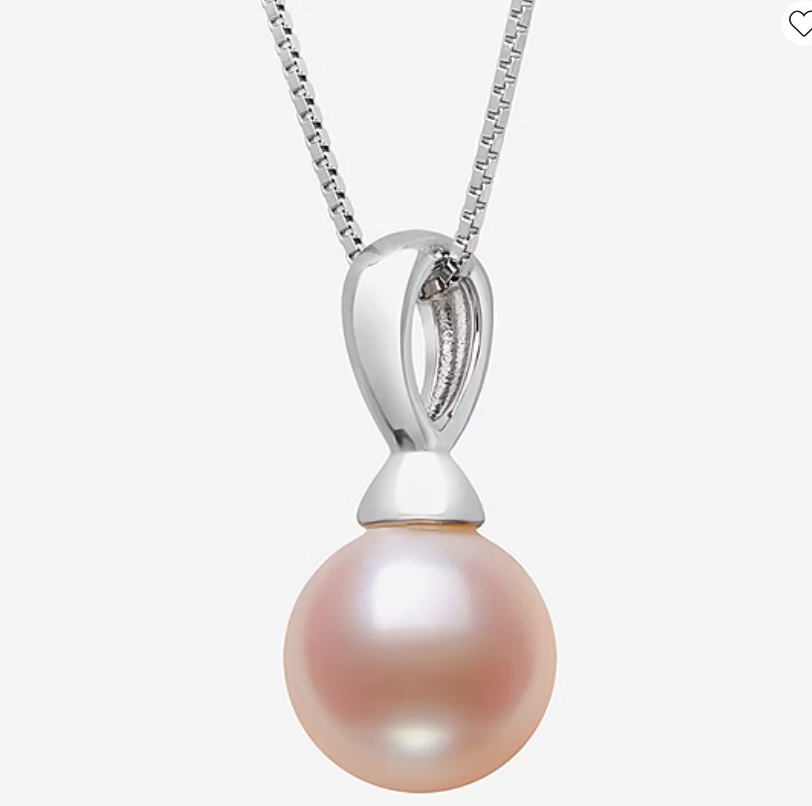 Sterling Silver 18" Pink Freshwater Pearl Drop Pendant (6–7mm)
