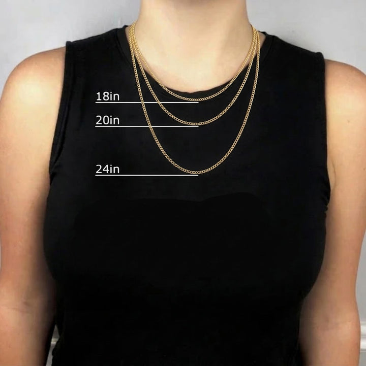 Gold-Filled Curb Chain Necklace | Gold-Filled | 3.3mm Curb Chain | 24 Inch Length | Classic Long Chain Style - Brownee Jewelers