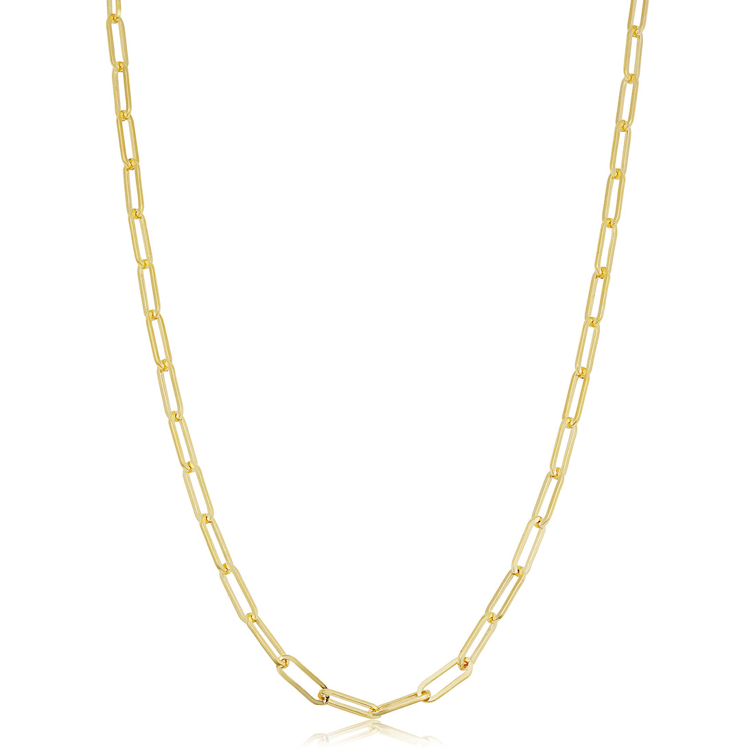 Gold-Filled Paperclip Chain Necklace | Gold-Filled | 2.5mm Paperclip Links | 16 Inch Length | Modern Minimalist Style - Brownee Jewelers