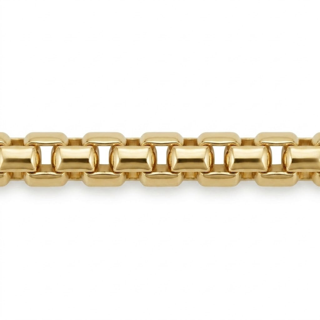 Gold-Filled Round Box Lock Chain Necklace | Gold-Filled | 2.5mm Round Box Chain | 24 Inch Length | Classic Long Chain Style - Brownee Jewelers