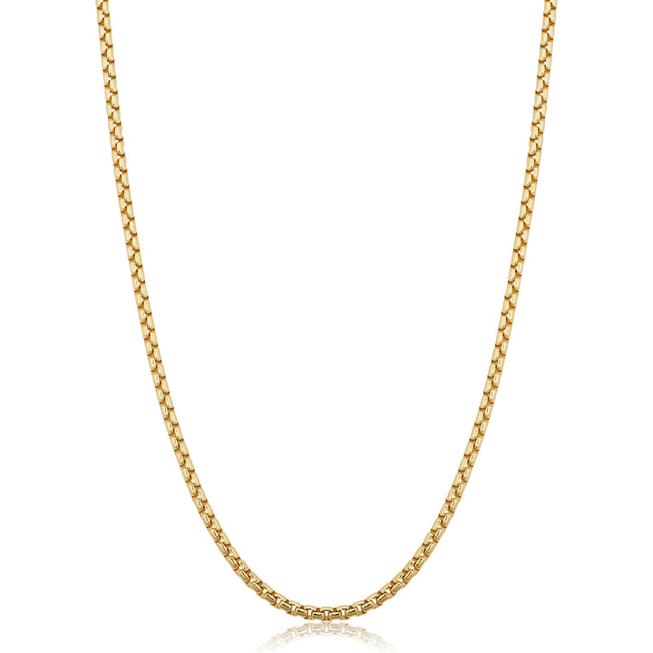 Gold-Filled Round Box Lock Chain Necklace | Gold-Filled | 2.5mm Round Box Chain | 20 Inch Length | Classic Everyday Style - Brownee Jewelers