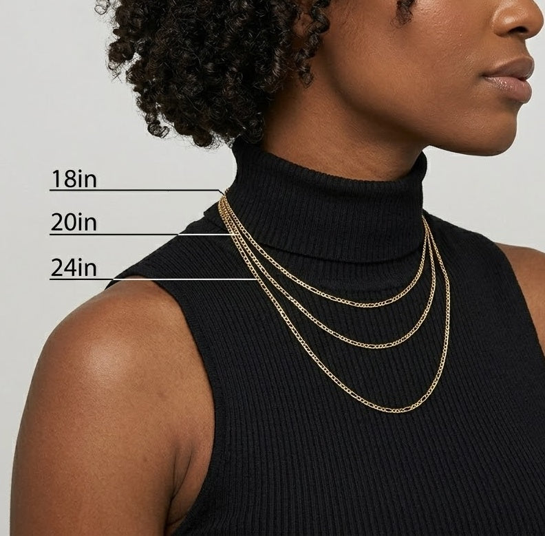 Gold-Filled Figaro Chain Necklace | Gold-Filled | Classic Figaro Links | 20 Inch Length | Timeless Layering Style - Brownee Jewelers