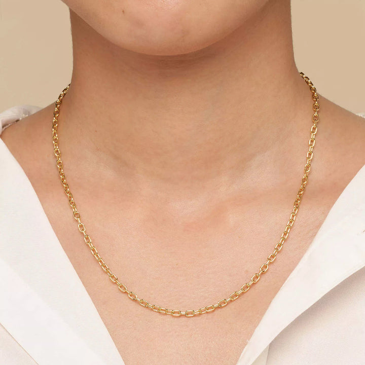Gold Filled Oval Cable Chain Necklace | 18 Inch | KGFRBR080-18LC - Brownee Jewelers