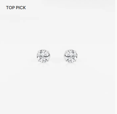14K White Gold .20ctw Lab-Grown Diamond Stud Earrings (F Color, VVS Clarity)