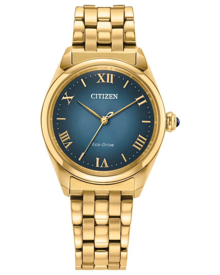 Citizen L Classic | Eco-Drive Ladies Watch | Gold-Tone Stainless Steel | Blue Dial | Bracelet | WR50 Dress Classic - Brownee Jewelers