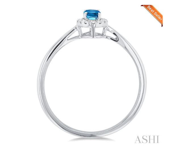 Oval Shape Gemstone & Halo Diamond Ring