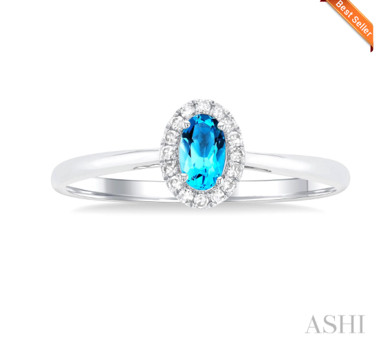 Oval Shape Gemstone & Halo Diamond Ring