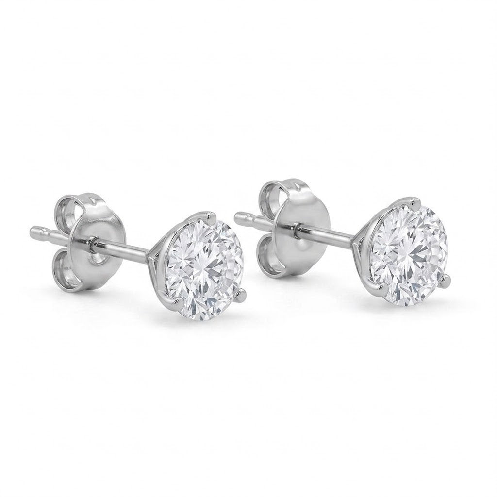 14K White Gold 1.00ct Lab-Grown Diamond Martini Stud Earrings
