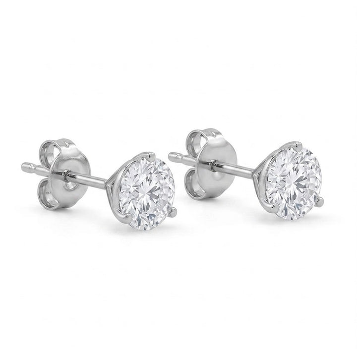14K White Gold 1.00ct Lab-Grown Diamond Martini Stud Earrings