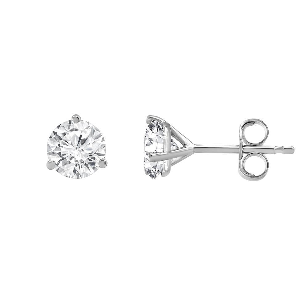 14K White Gold 1.00ct Lab-Grown Diamond Martini Stud Earrings