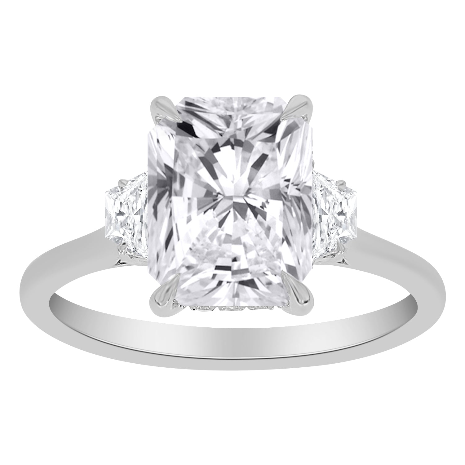 Emerald Cut Three-Stone Lab-Grown Diamond Engagement Ring