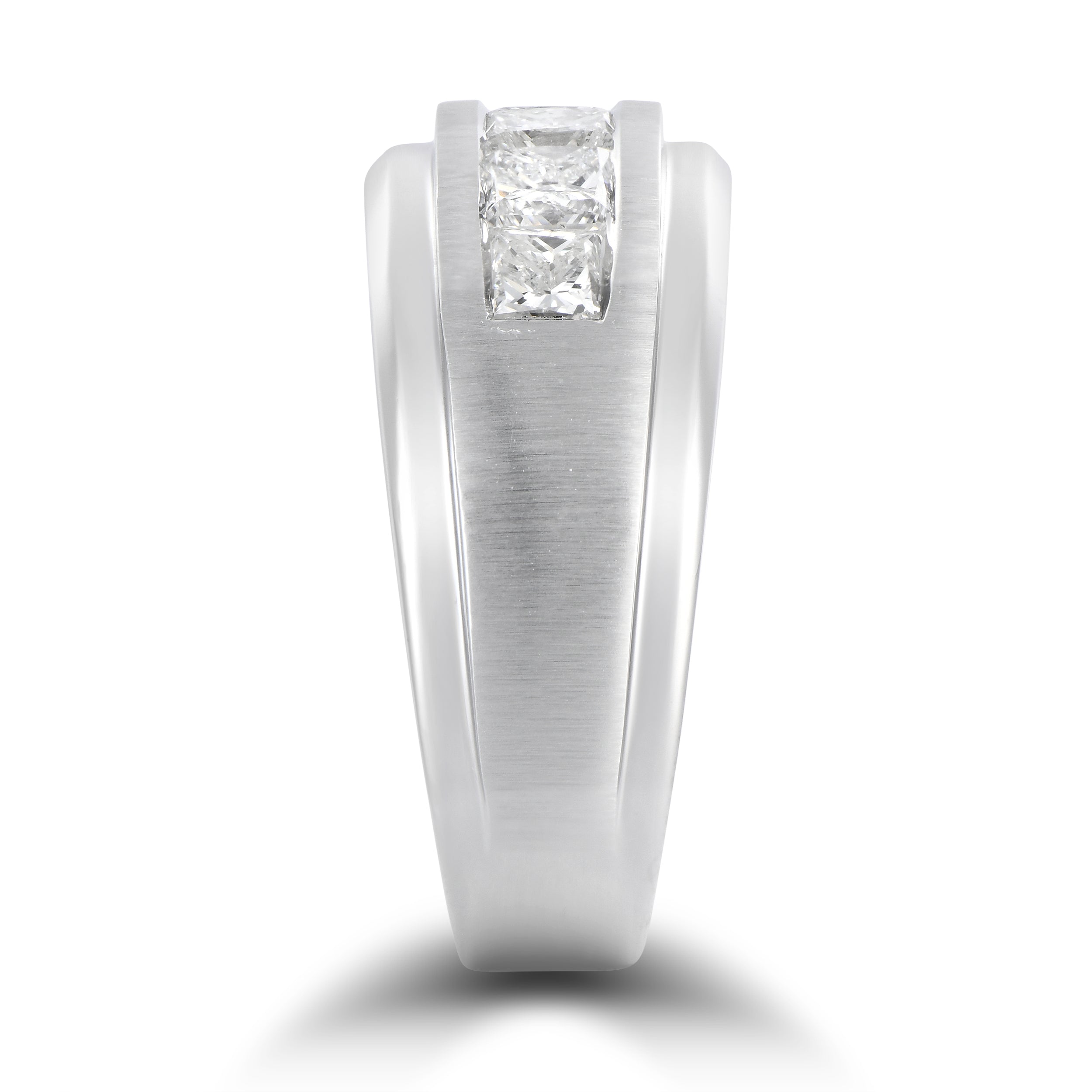 14K White Gold 2.00 CTW Lab-Grown Diamond 5-Stone Ring – Size 10 Crafted in sleek 14K white gold, this bold men’s ring showcases five princess-cut lab-grown diamonds totaling 2.00 carats. Each diamond is channel-set for a clean, modern look that blends strength, brilliance, and sophisticated design.
