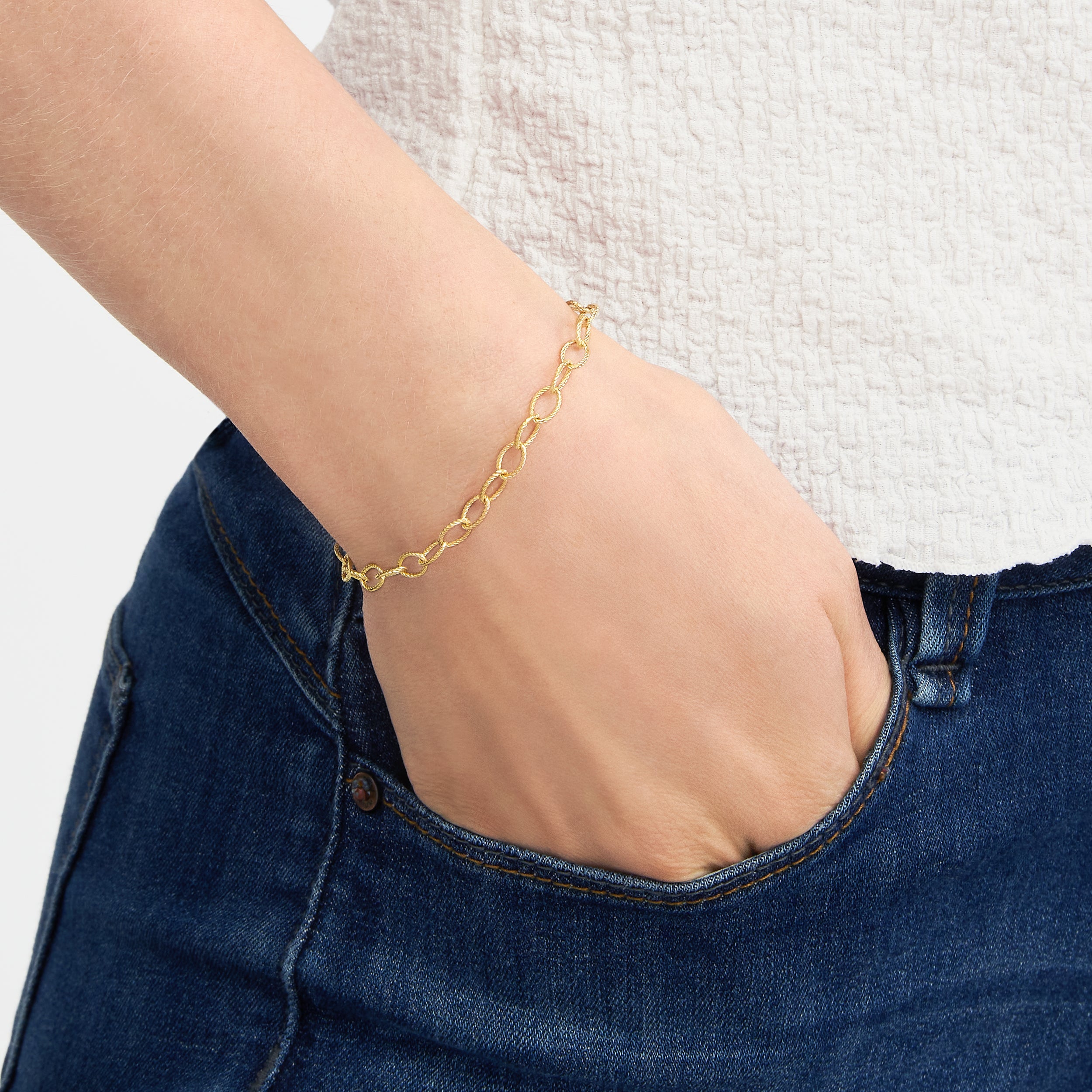7.5" OVAL LINK BRACELET | 14K YELLOW GOLD | MF000989-14Y - Brownlee Jewelers