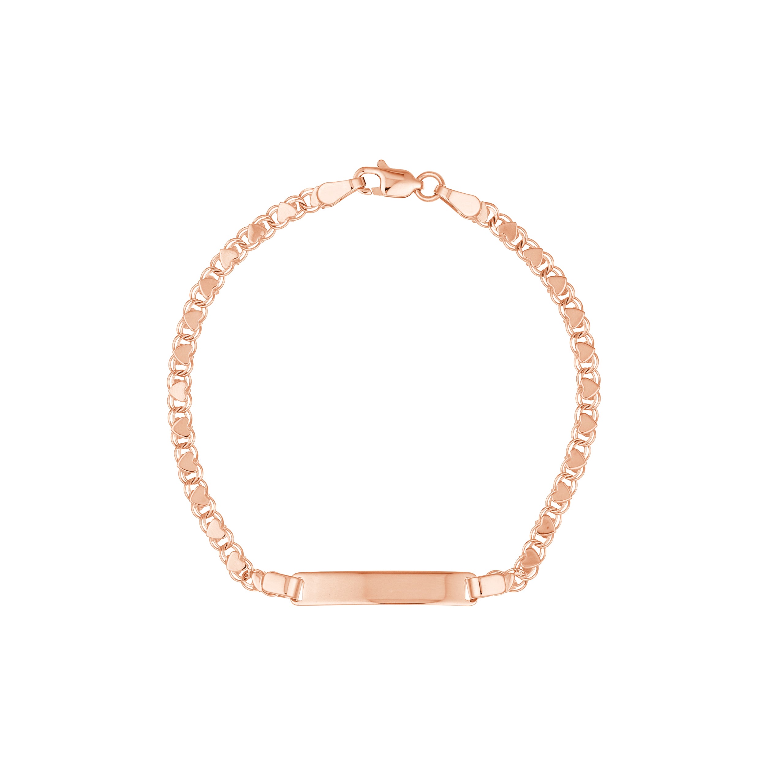 6" HEART ID BRACELET | 14K ROSE GOLD | MF004407-14K - Brownlee Jewelers
