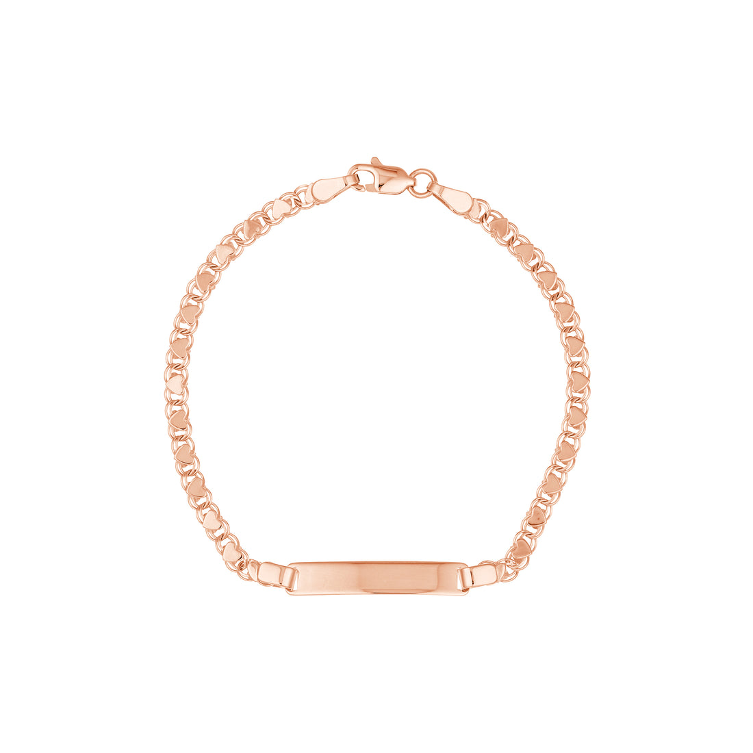 6" HEART ID BRACELET | 14K ROSE GOLD | MF004407-14K - Brownlee Jewelers