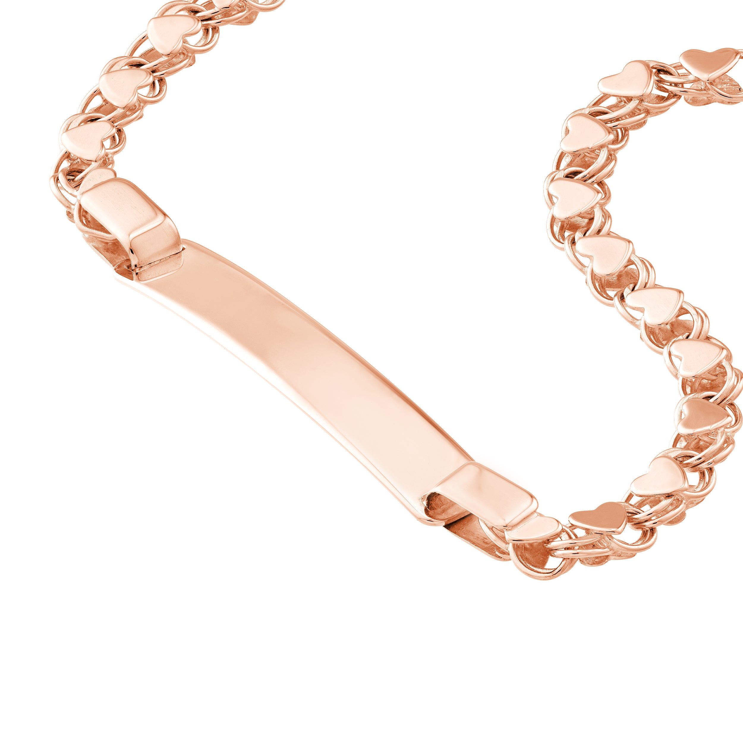 6" HEART ID BRACELET | 14K ROSE GOLD | MF004407-14K - Brownlee Jewelers