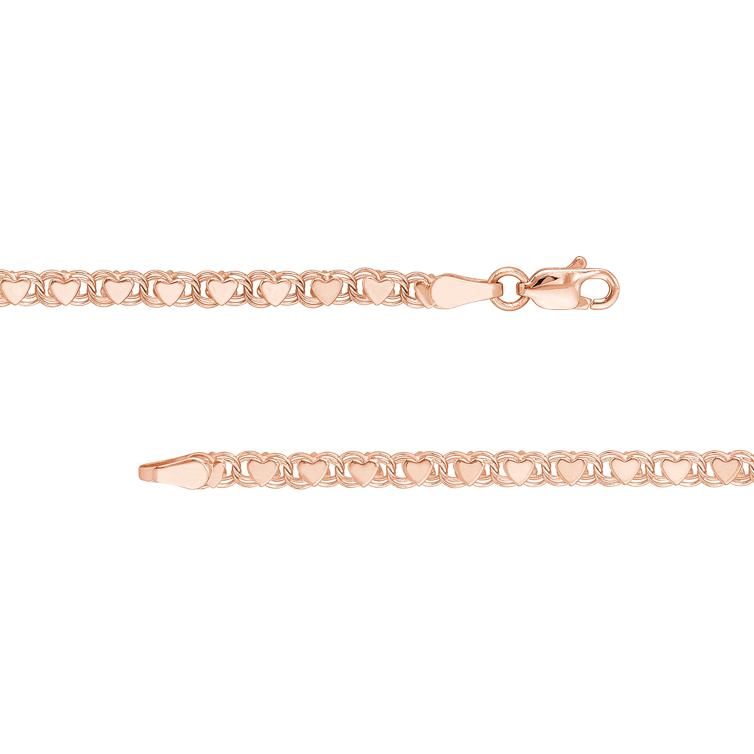 6" HEART ID BRACELET | 14K ROSE GOLD | MF004407-14K - Brownlee Jewelers