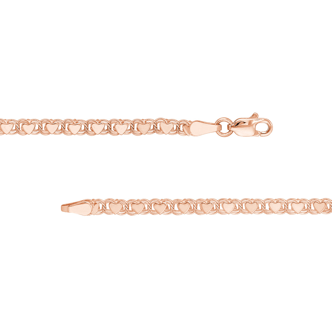 6" HEART ID BRACELET | 14K ROSE GOLD | MF004407-14K - Brownlee Jewelers