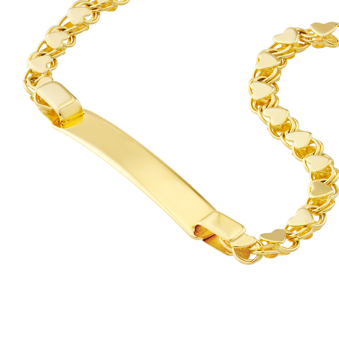 6" HEART ID BRACELET | 14K YELLOW GOLD | MF004407-14Y - Brownlee Jewelers