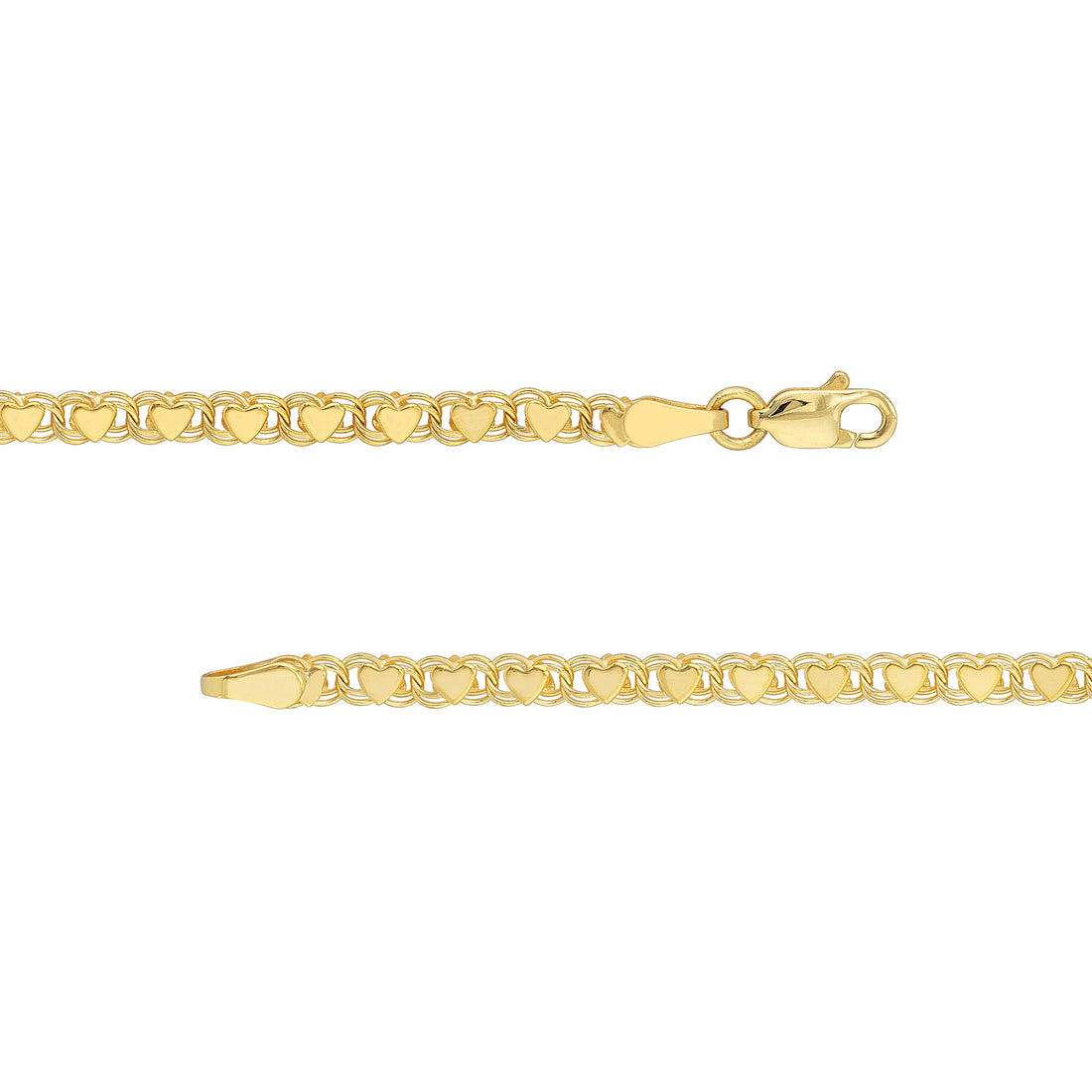 6" HEART ID BRACELET | 14K YELLOW GOLD | MF004407-14Y - Brownlee Jewelers