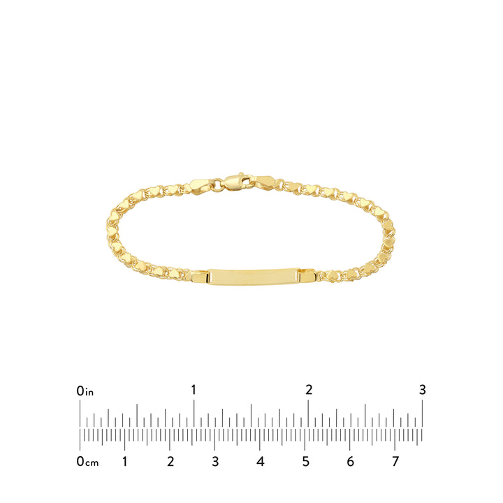 6" HEART ID BRACELET | 14K YELLOW GOLD | MF004407-14Y - Brownlee Jewelers