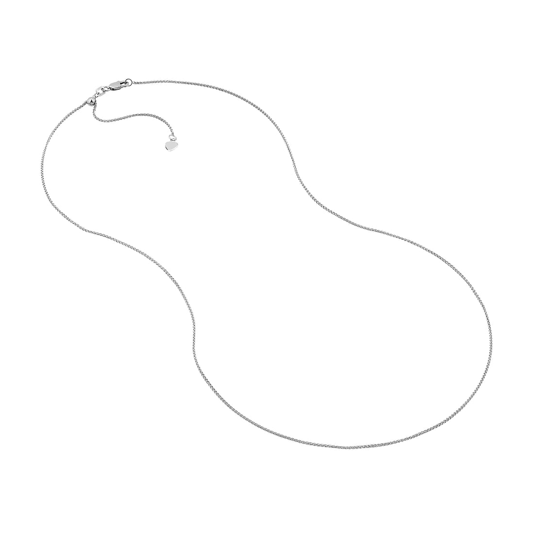 22" 1.02MM ADJUSTABLE WHEAT CHAIN NECKLACE | 10K WHITE GOLD | MF007743-10B - Brownlee Jewelers
