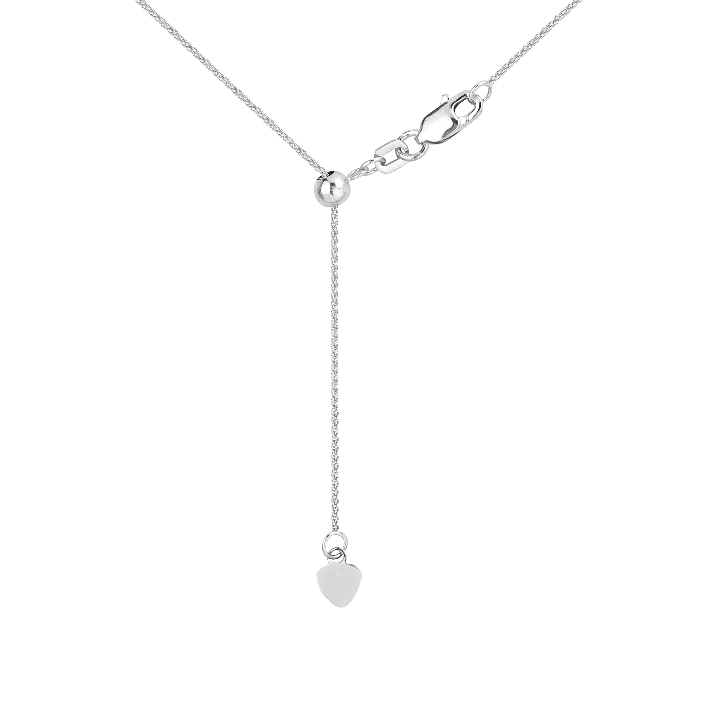 22" 1.02MM ADJUSTABLE WHEAT CHAIN NECKLACE | 10K WHITE GOLD | MF007743-10B - Brownlee Jewelers