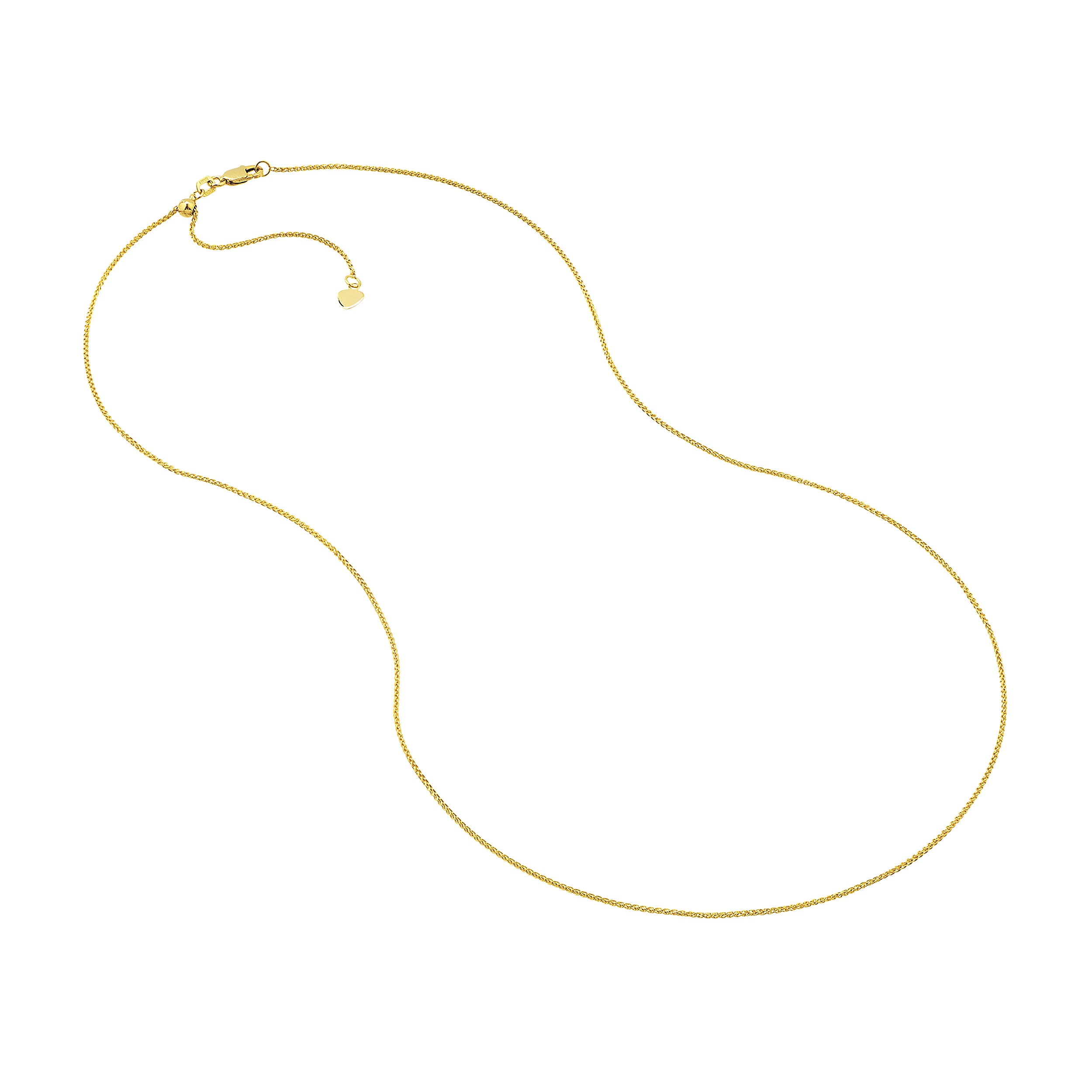 22" 1.02MM ADJUSTABLE WHEAT CHAIN NECKLACE | 10K YELLOW GOLD | MF007743-10Y - Brownlee Jewelers