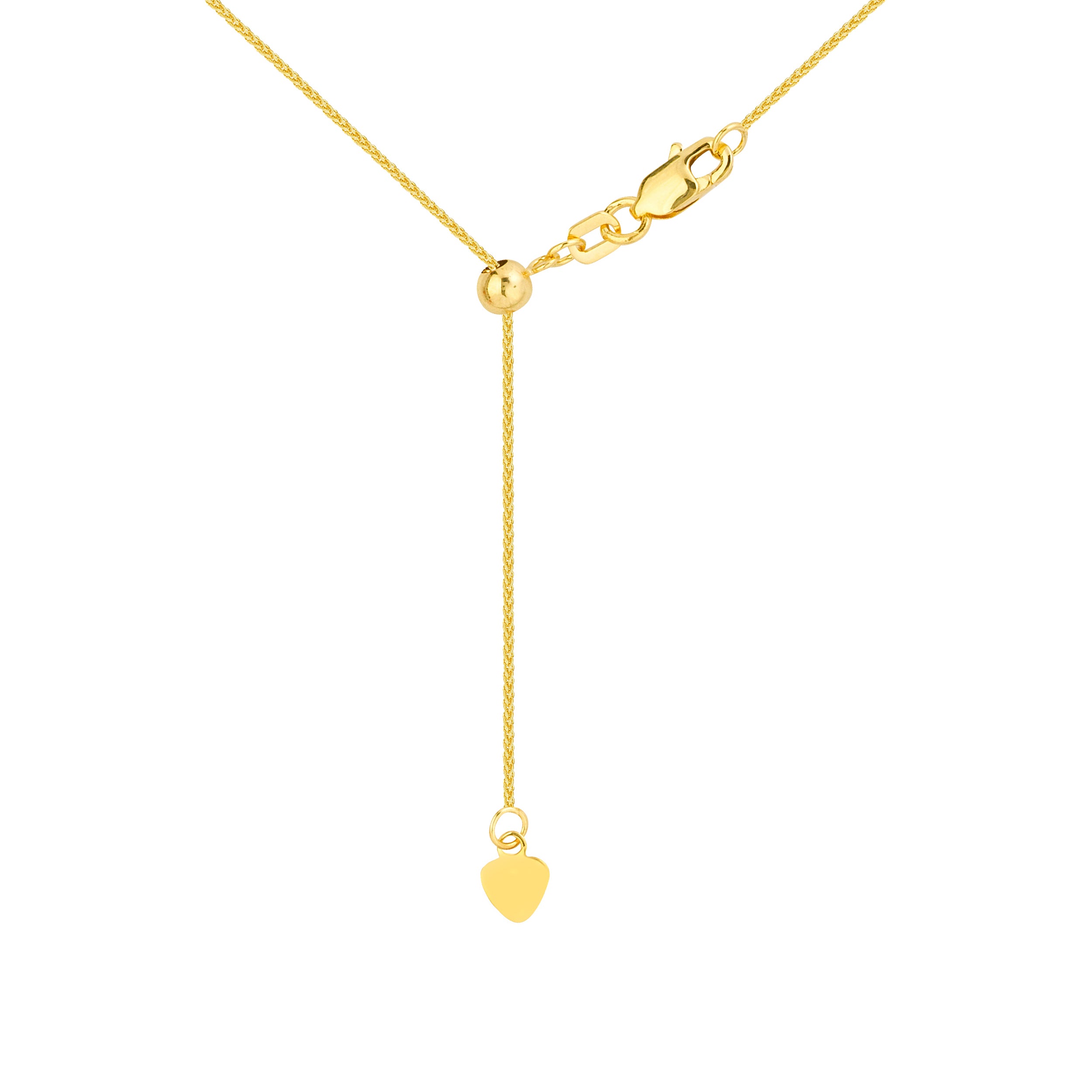 22" 1.02MM ADJUSTABLE WHEAT CHAIN NECKLACE | 10K YELLOW GOLD | MF007743-10Y - Brownlee Jewelers