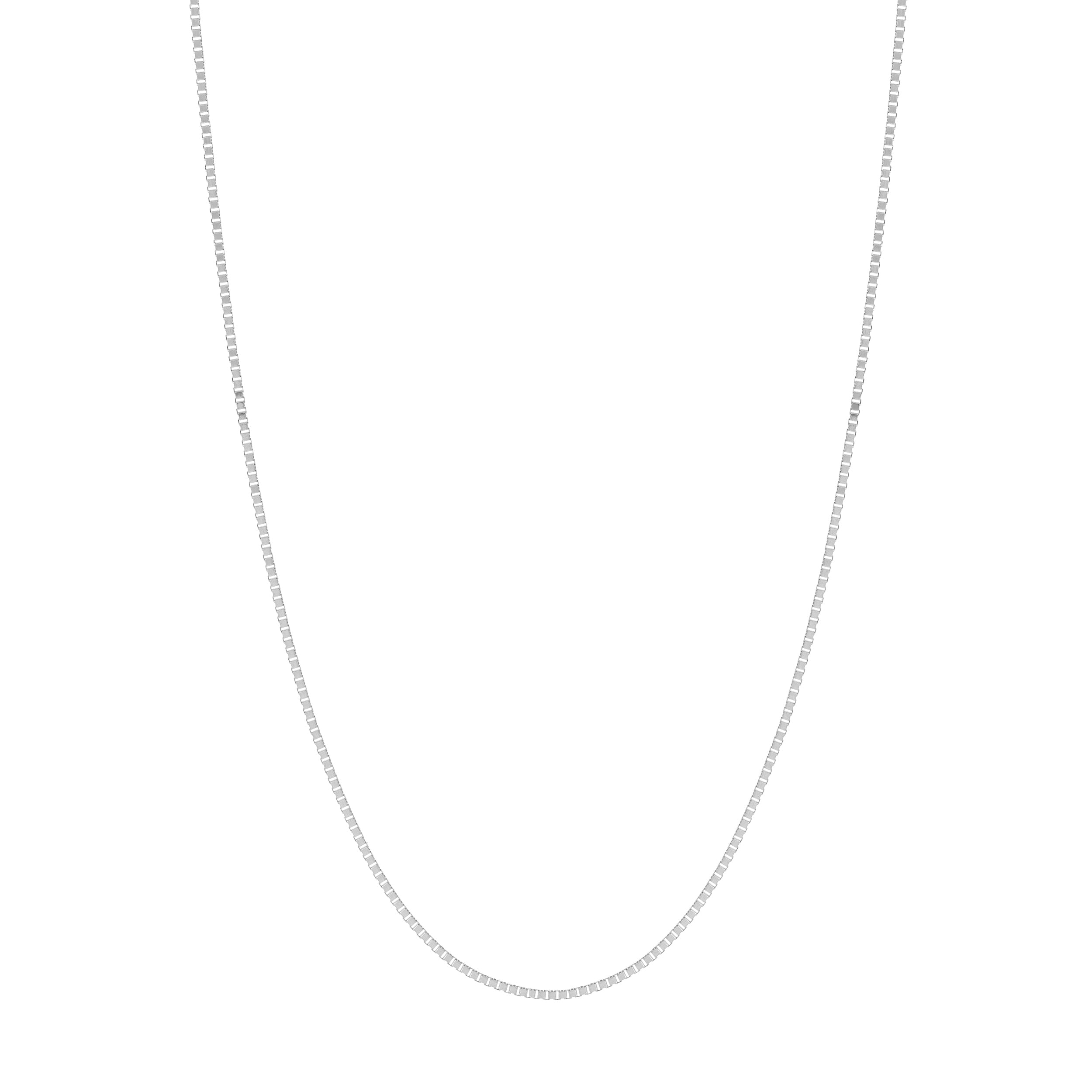 22" 0.8MM ADJUSTABLE BOX CHAIN NECKLACE | 10K WHITE GOLD | MF007744-10B - Brownlee Jewelers