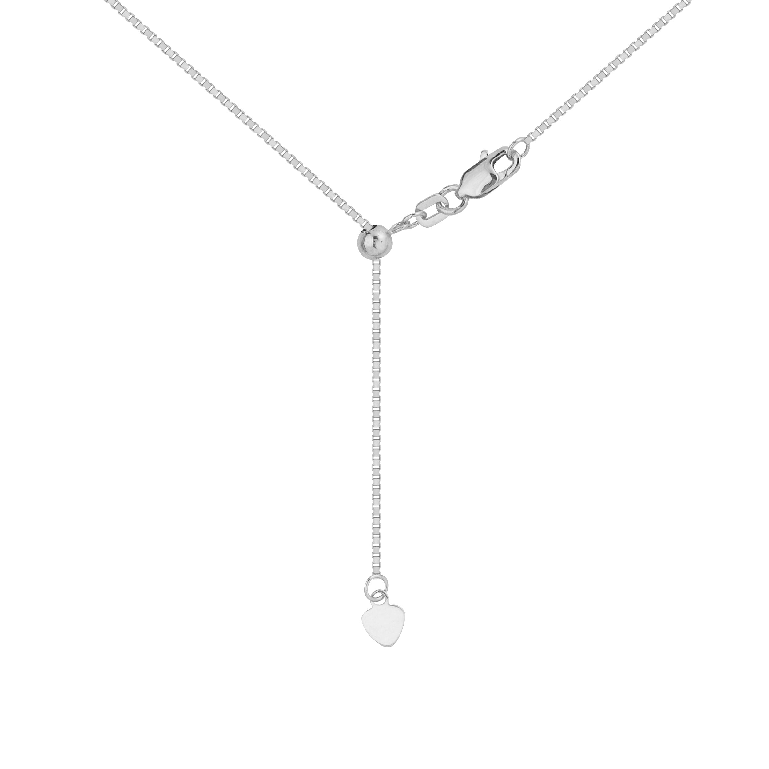 22" 0.8MM ADJUSTABLE BOX CHAIN NECKLACE | 10K WHITE GOLD | MF007744-10B - Brownlee Jewelers